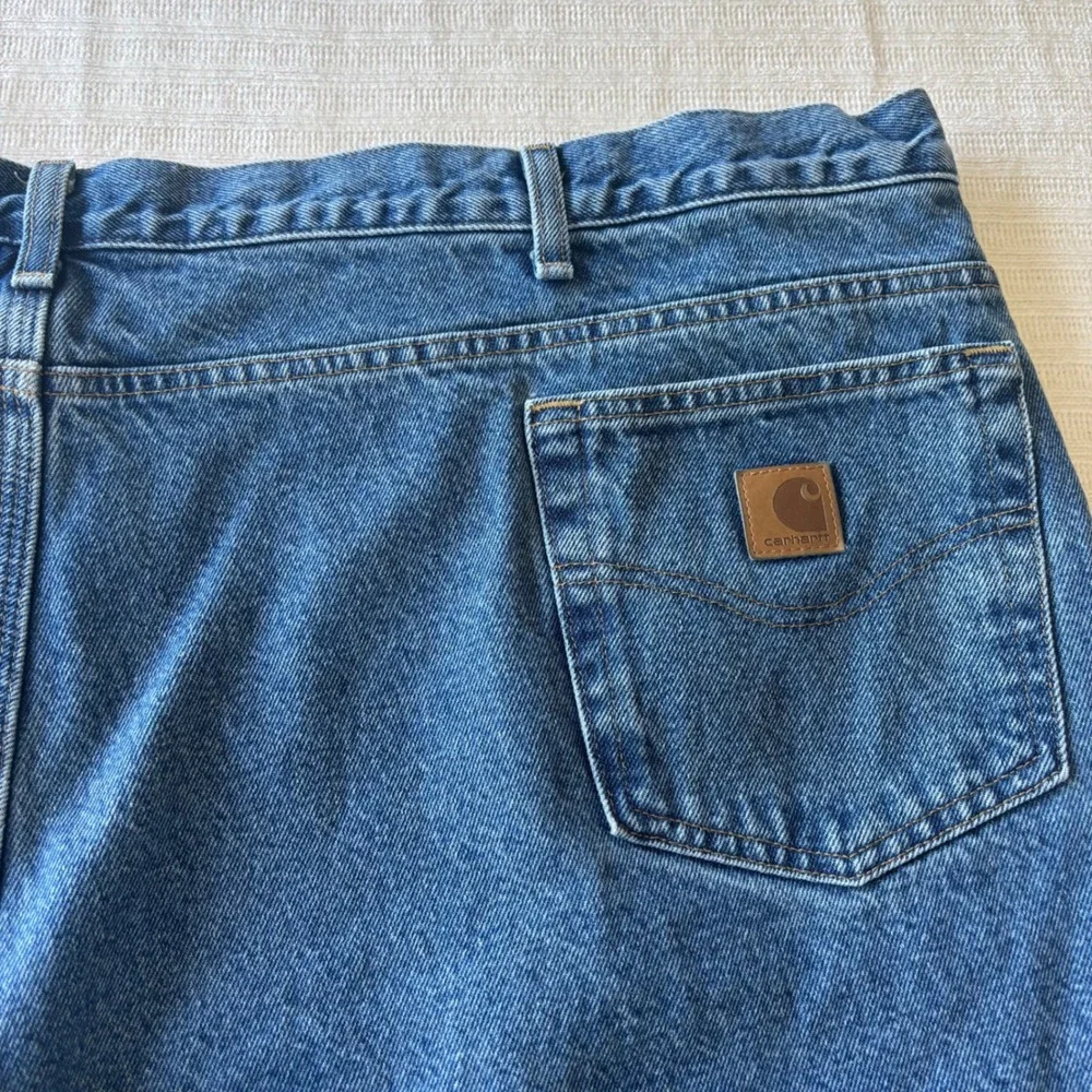 Carhartt B172 DST Flannel Lined Relaxed Fit Jeans Mens 50x30 Dark Stone Blue